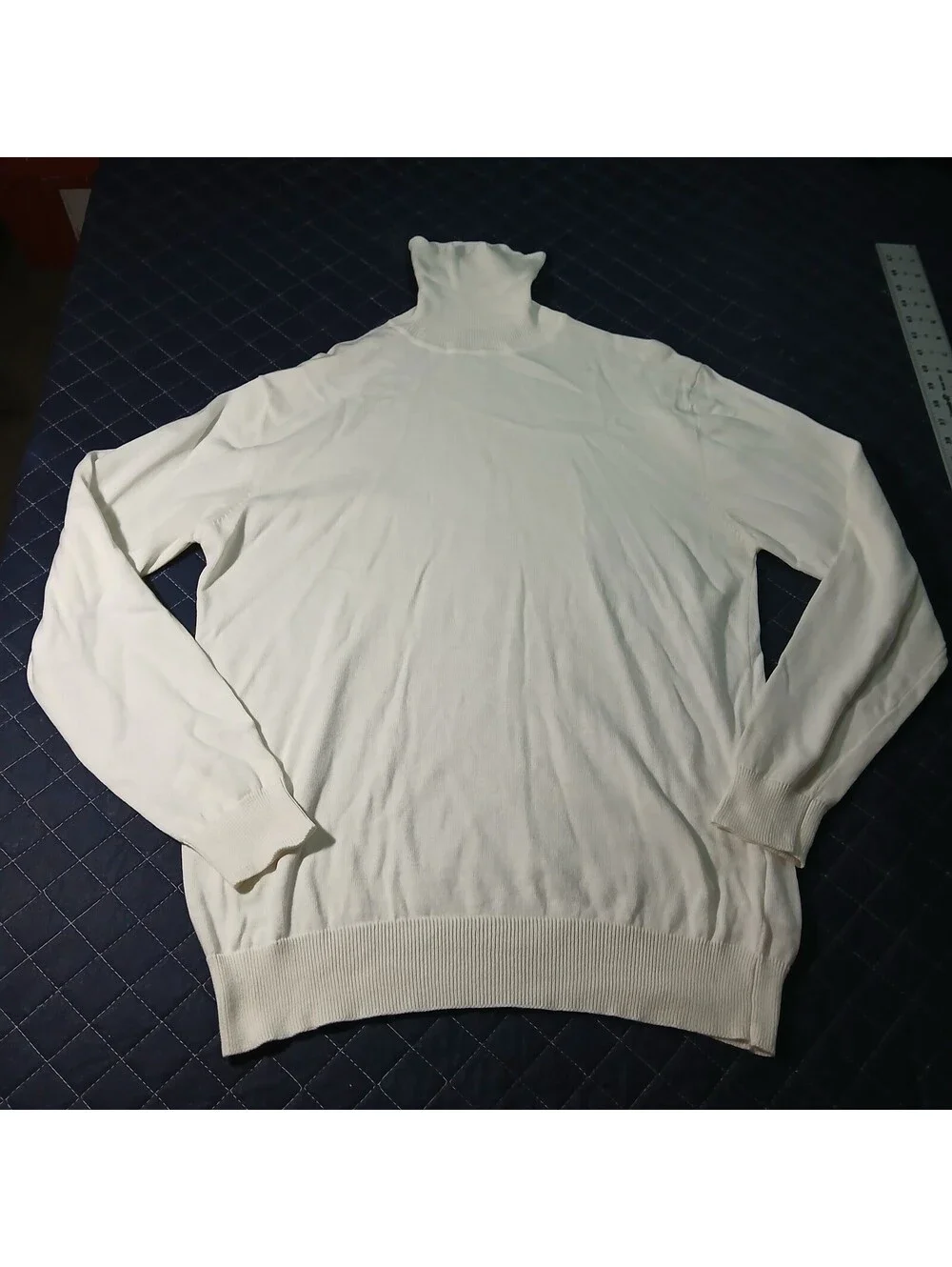 Brave Soul London Y2K Turtleneck Sweater XL Cream Knit Long Sleeve Top